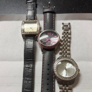 Elegant Watch Trio - Black, Pink, Silver